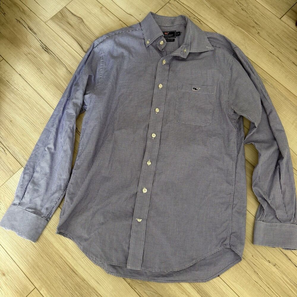 Vineyard Vines Performance Classic Fit Tucker Shirt Mens Gingham Small
